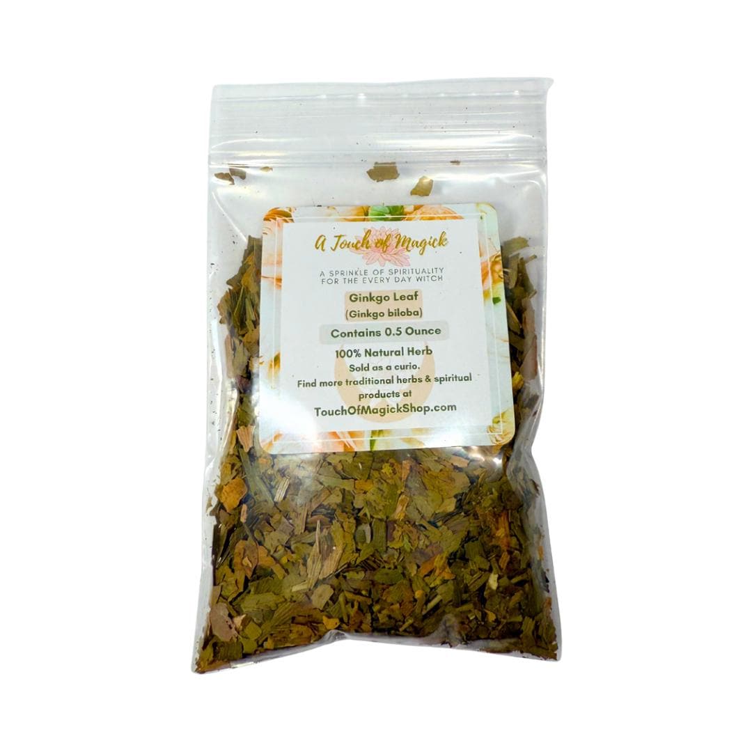 Ginkgo Leaf | Ginkgo biloba | 0.5 Ounces | Witch Herbs for Spells | Traditional Herb Supplier | Spell Supplies