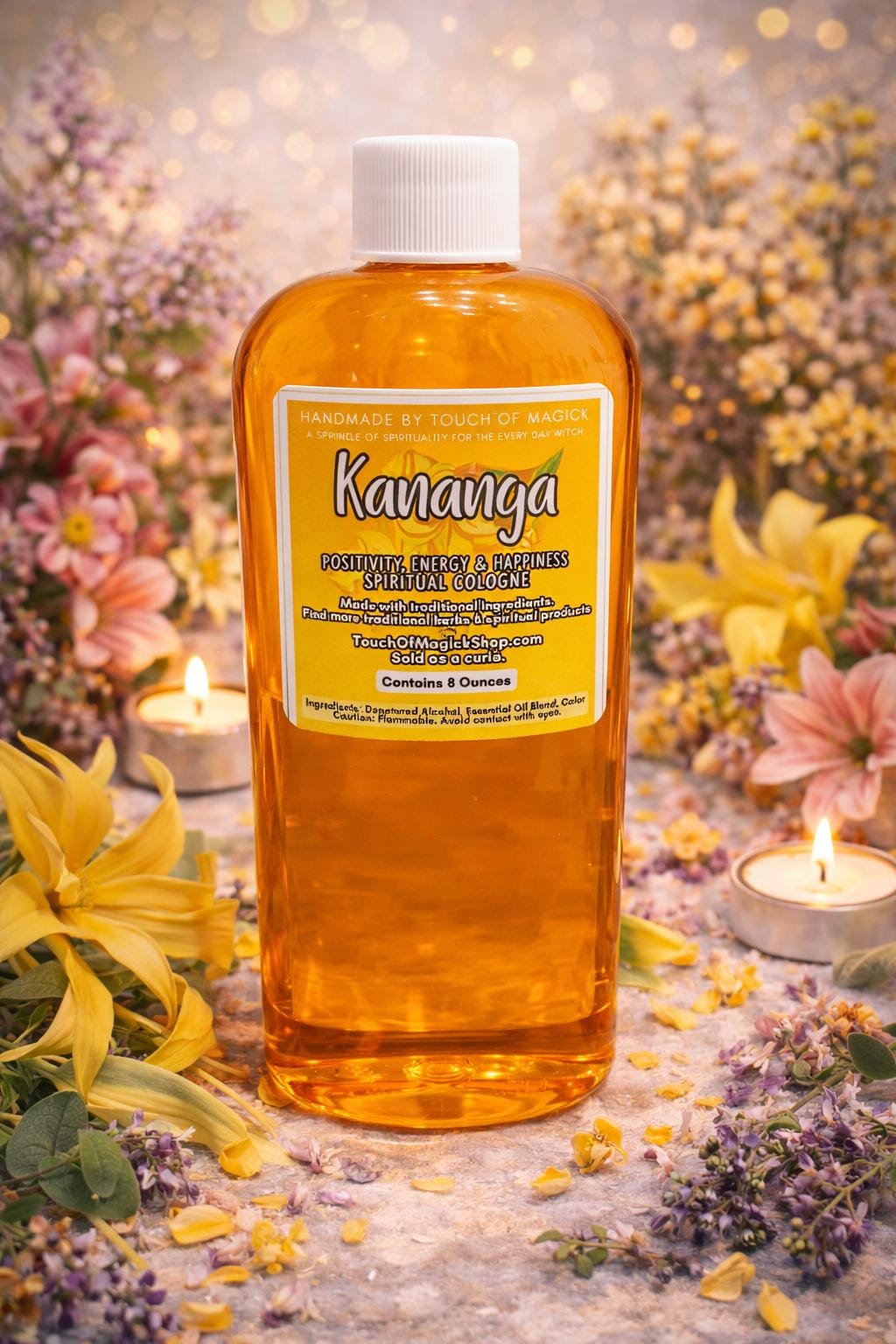 Kananga Spiritual Cologne 8 oz | Ylang Ylang Floral Cologne for Ritual Use | Spell & Ritual Supply | Spiritual Bath and Home