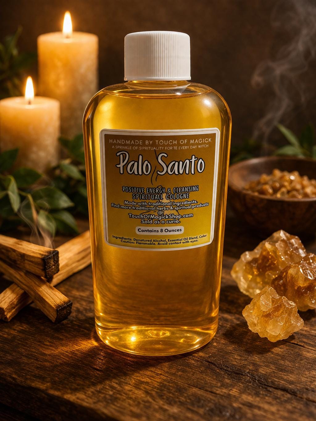 Palo Santo Spiritual Cologne 8 oz | Woodsy Cologne for Ritual Use | Soell & Ritual Supply | Spiritual Bath and Home