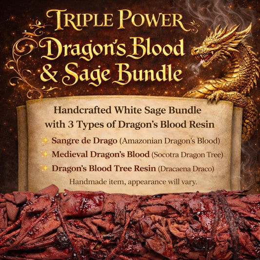 Triple Power Dragon’s Blood & Sage Bundle | Hand Crafted with the 3 Types of Dragon’s Blood | Cleansing | Purification