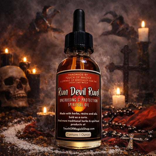 Run Devil Run! Spiritual Oil | Made with Traditional Ingredients | Ritual & Spell Supplies | 1 Oz | Annointing | Hoodoo | Santeria