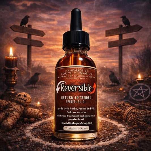 Reversible Spiritual Oil | For Return to Sender Spells | Made with Traditional Herbs, Roots, Resins and Essential Oils | Ritual | 1 Oz