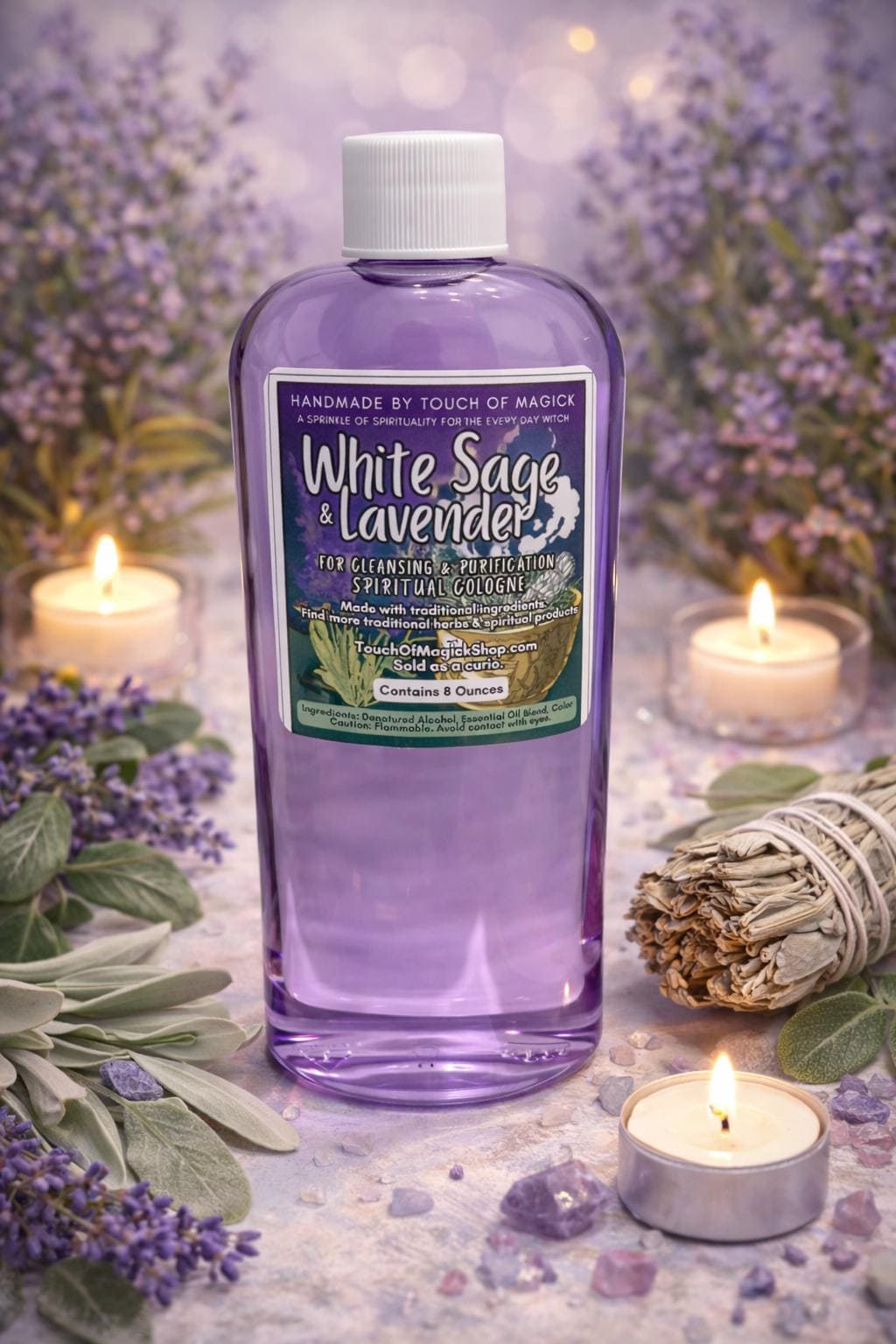 Rose Spiritual Cologne 8 oz | Floral Cologne for Ritual Use | Spell & Ritual Supply | Spiritual Bath and Home Cleansing | Witchy