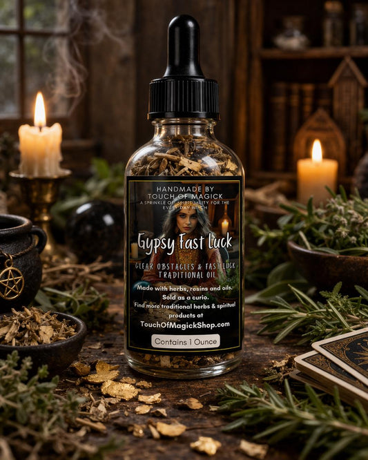 Gypsy Fast Luck Oil | Made with Traditional Ingredients | Ritual & Spell Supplies | 1 Oz | Annointing | Hoodoo | Santeria