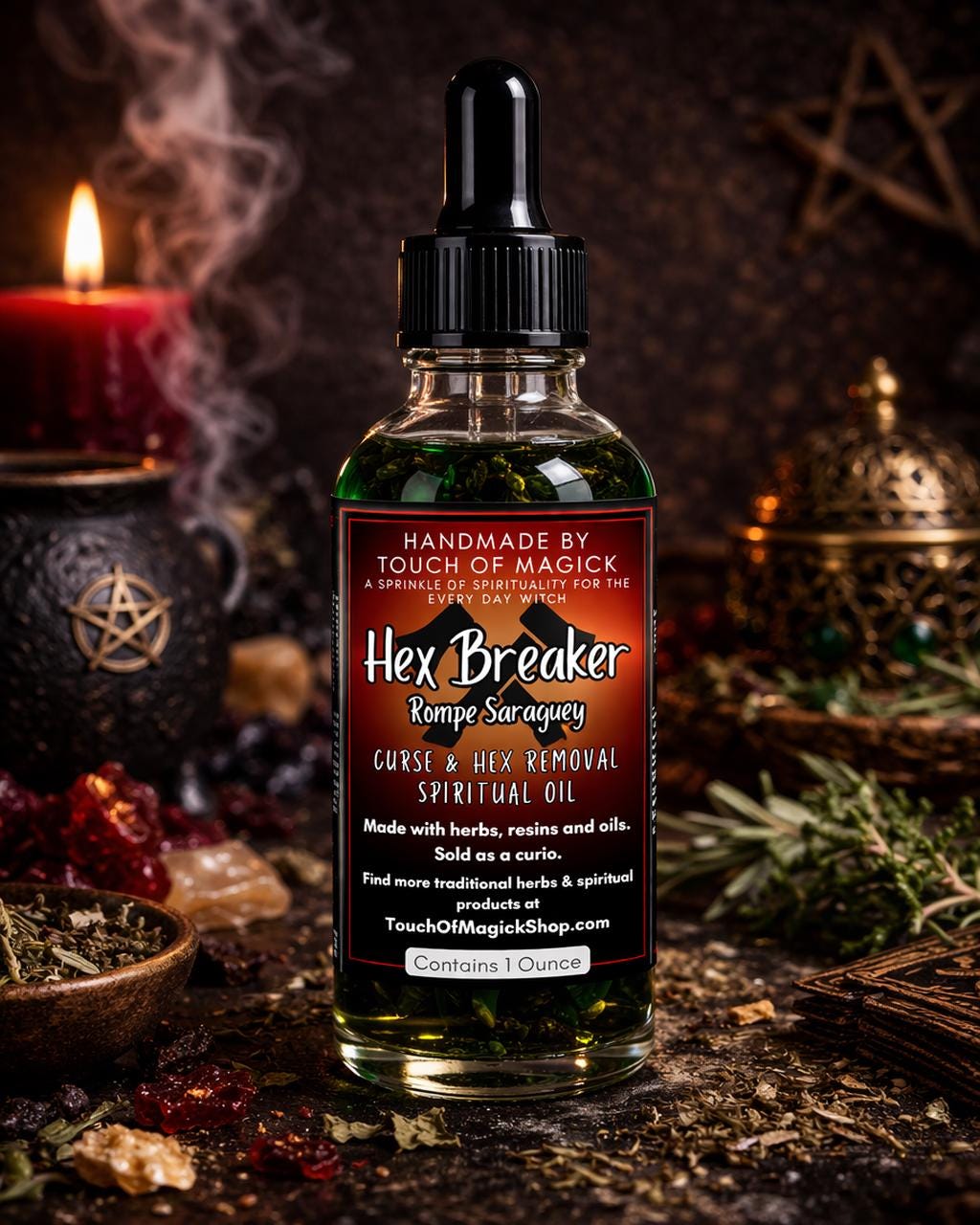 Rompe Saraguey (Hex Breaker Herb) Oil | 1 Oz | Made with Traditional Ingredients | Ritual Oil | Spell Tools |