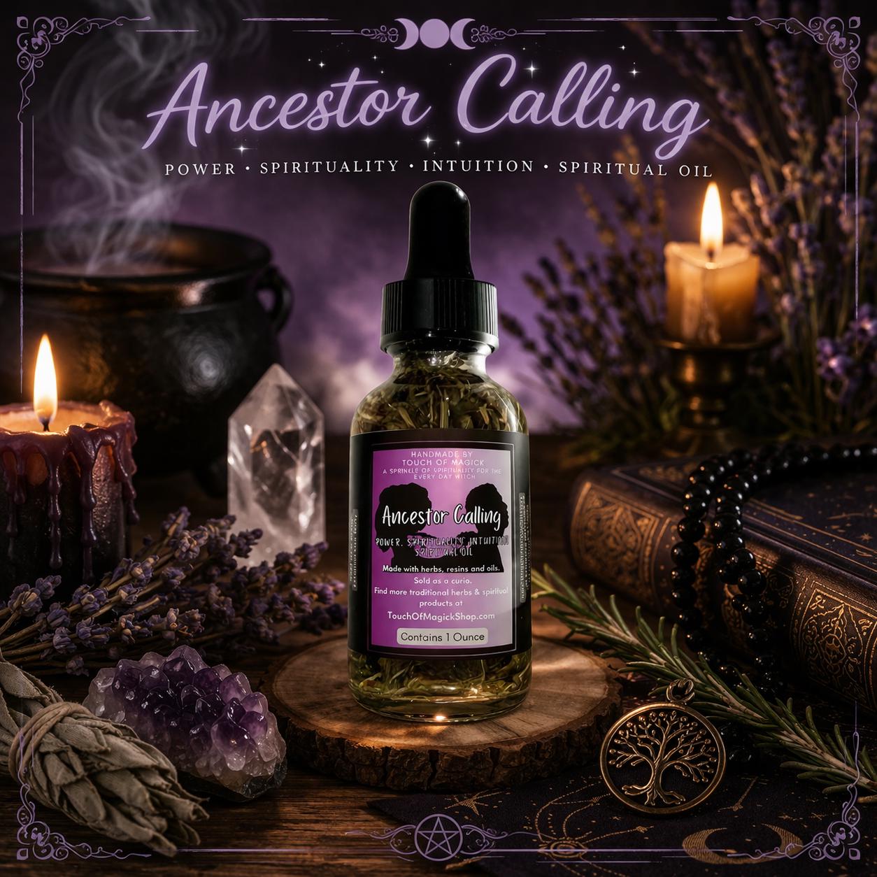 Ancestor Calling Oil | Handmade | Made with Traditional Ingredients | Ritual | 1 Oz | Spell Tools |
