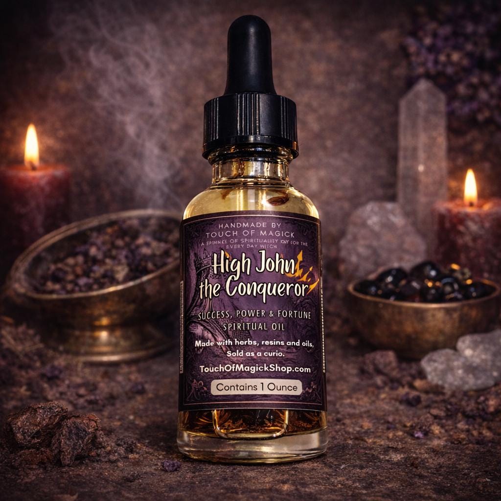 High John the Conqueror Oil | Made with Traditional Ingredients | Ritual | 1 Oz | Spell Tools