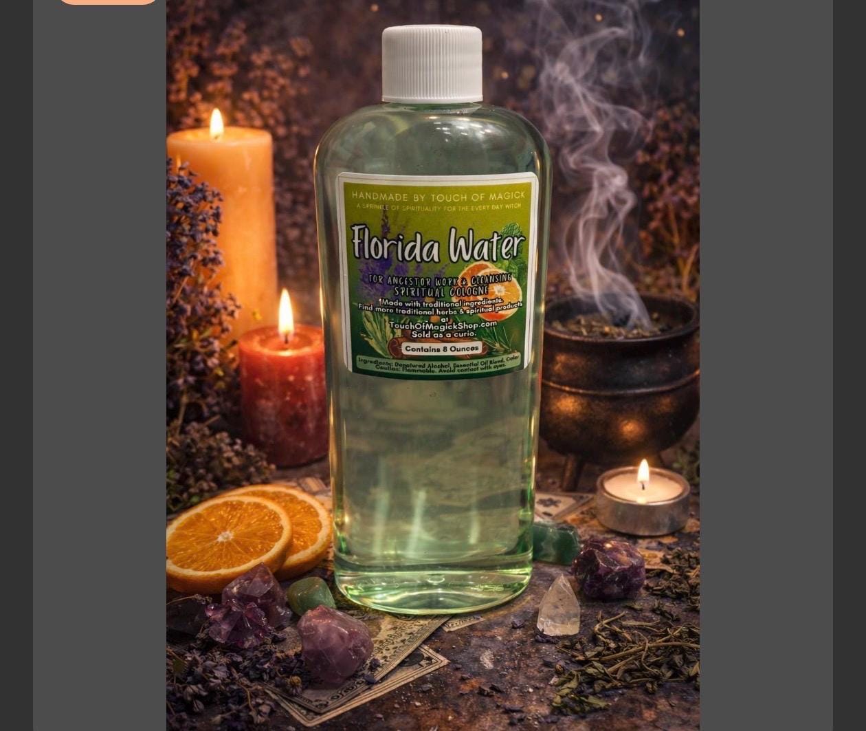Limited time - Protection & Cleansing Ritual Kit | Florida Water, Agrimony, Black Tourmaline and Candle Set | Spiritual Supply Bundle