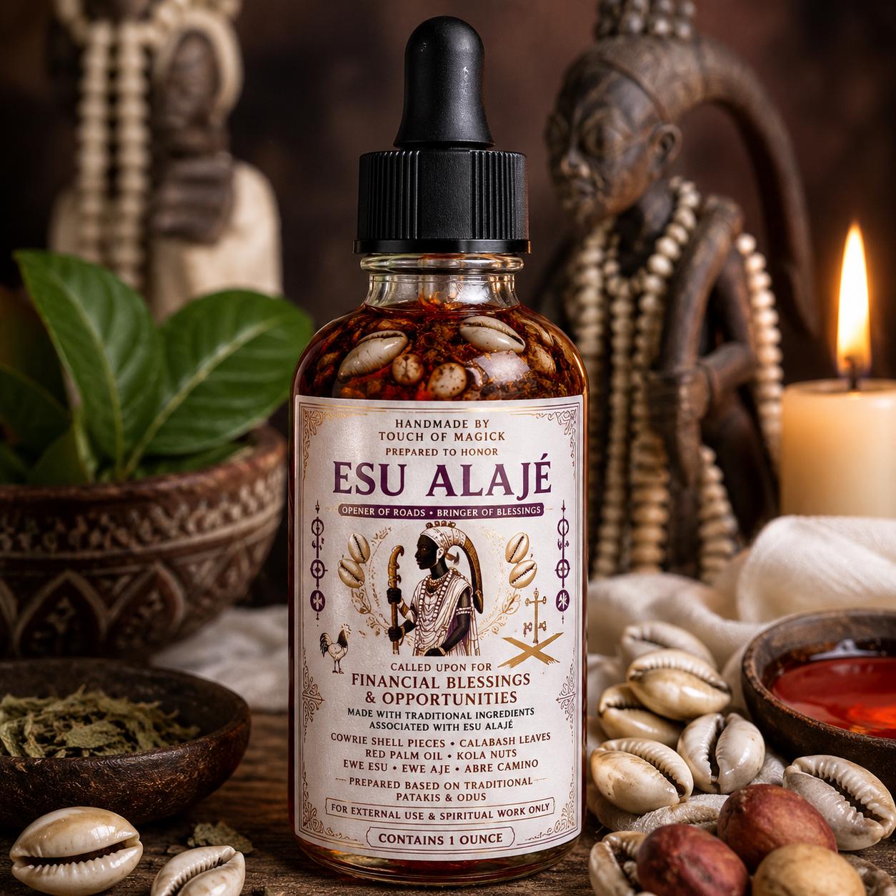 Esu Alaje Oil | Orisha of Success & Prosperity | Made with Traditional Ingredients | Ritual and Spell Supplies | 1 Oz | Hoodoo | Santeria