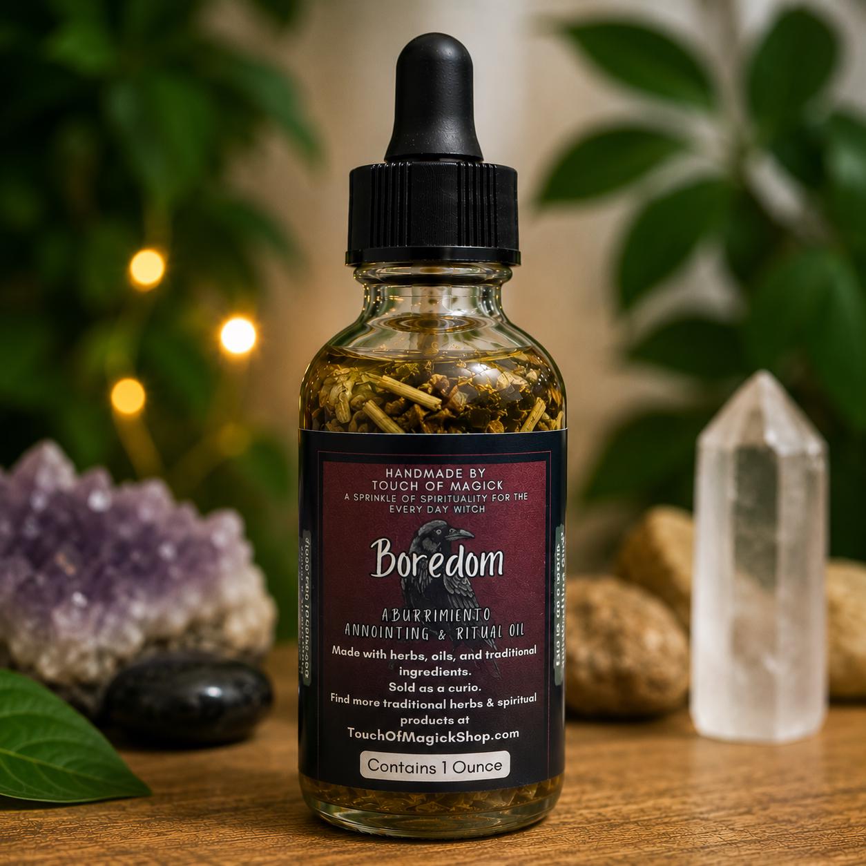 Boredom Oil | Left-Hand Path | Made with Traditional Ingredients | Ritual and Spell Supplies | 1 Oz | Annointing | Hoodoo | Santeria
