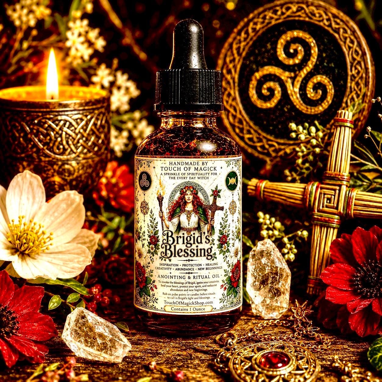 Oshun | Orisha of Prosperity, Love & Sweetness | Ritual Oil | Made with Traditional Ingredients | Spell and Ritual Supplies | 1 Oz | Witch |