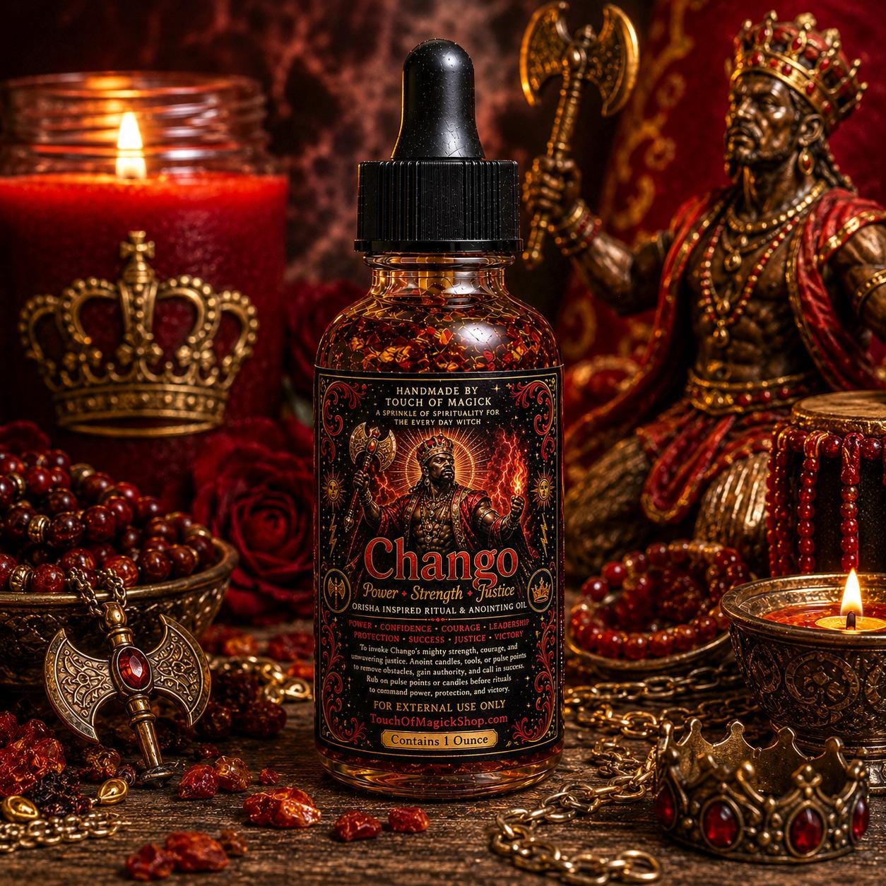 Obatala | Orisha of Purity, Peace & Wisdom | Ritual Oil | Made with Traditional Ingredients | Spell and Ritual Supplies | 1 Oz |