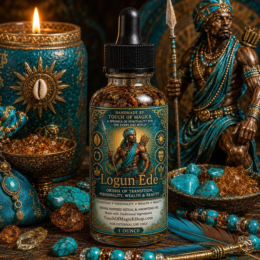 Logun Ede | Orisha of Transition, Personality & Wealth | Ritual Oil | Made with Traditional Ingredients | Spell and Ritual Supplies | 1 Oz |