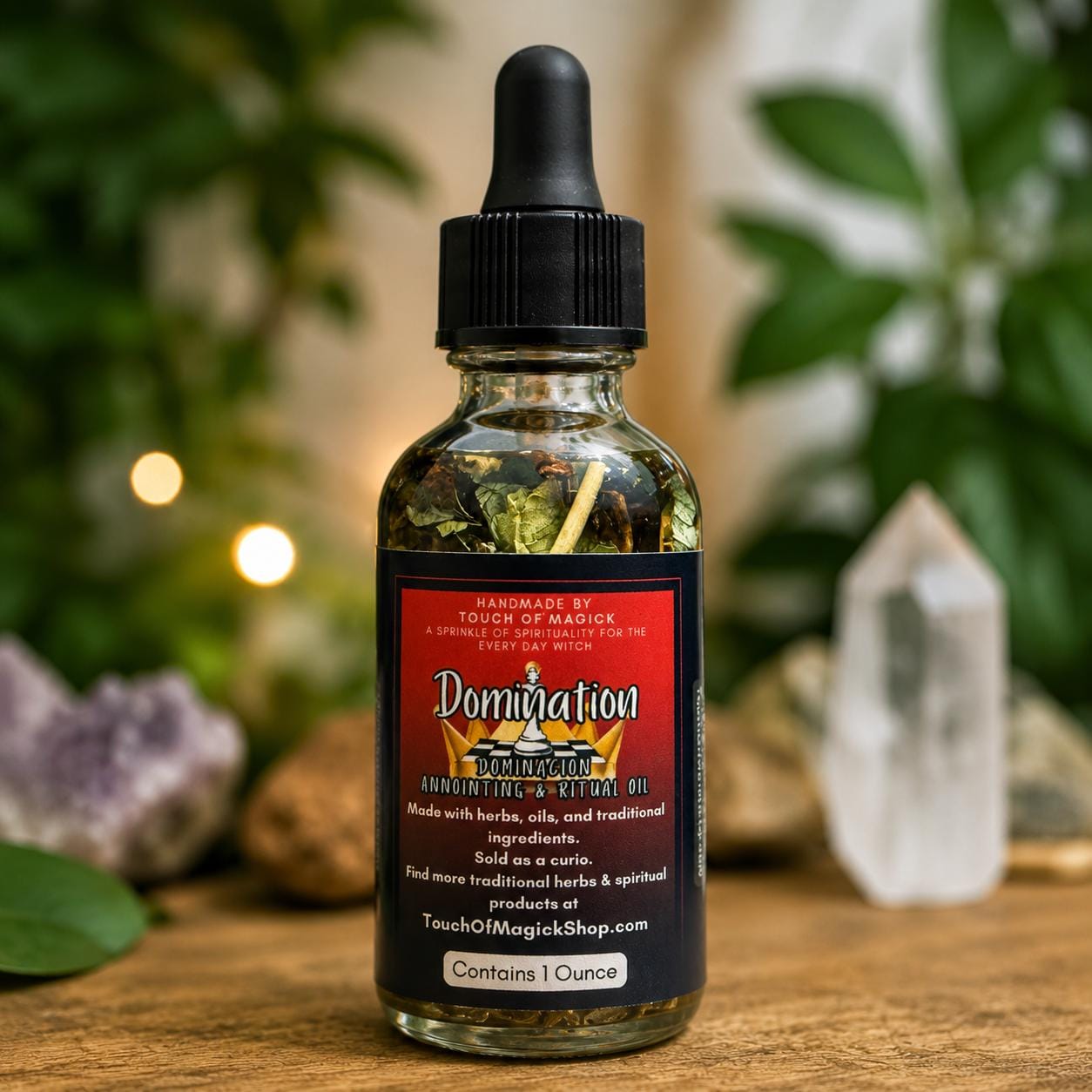 Domination Oil | Made with Traditional Ingredients | Ritual and Spell Supplies | 1 Oz | Annointing | Hoodoo | Santeria