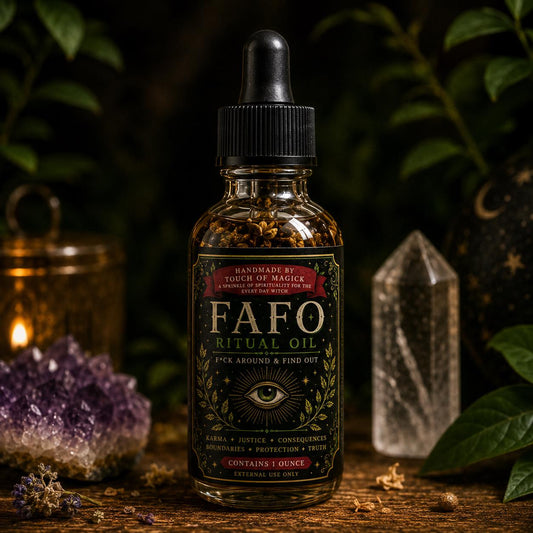 FAFO Ritual Oil | Made with Traditional Ingredients | Ritual and Spell Supplies | 1 Oz | Annointing | Hoodoo | Santeria