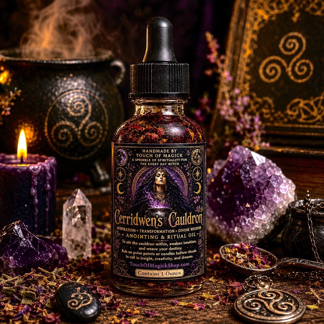 Olokun | Orisha of Wealth, Mystery & Intuition | Ritual Oil | Made with Traditional Ingredients | Spell and Ritual Supplies | 1 Oz