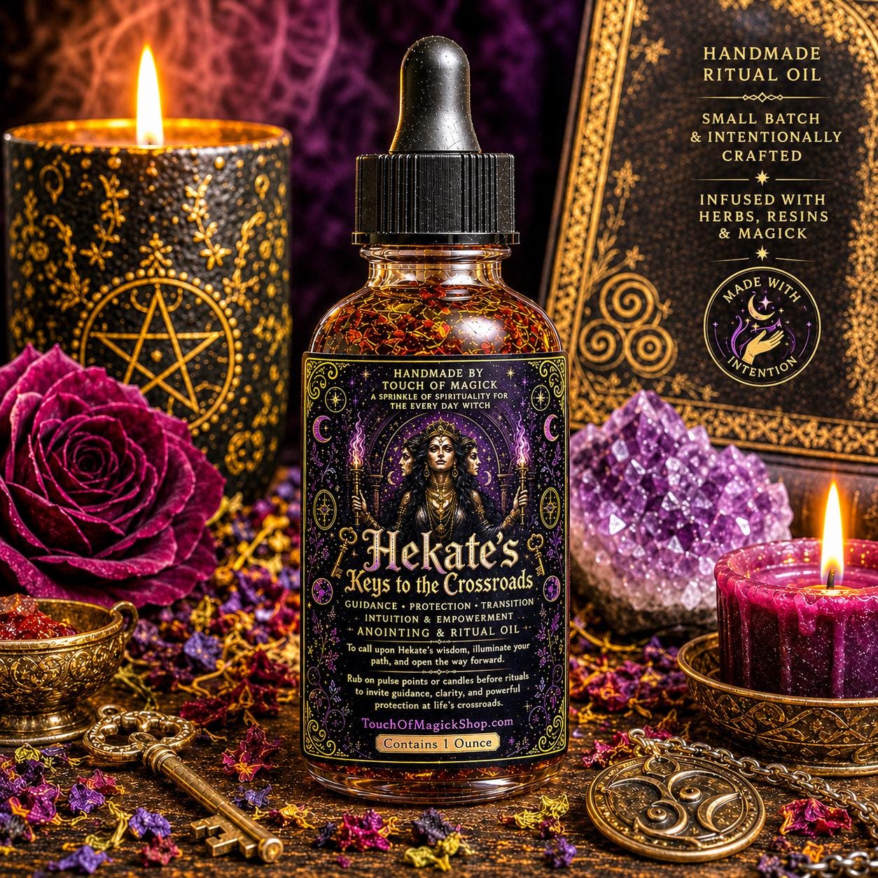 Olokun | Orisha of Wealth, Mystery & Intuition | Ritual Oil | Made with Traditional Ingredients | Spell and Ritual Supplies | 1 Oz