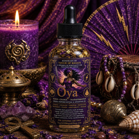 Oya | Orisha of Winds, Change & Gatekeeper of the Dead | Ritual Oil | Made with Traditional Ingredients | Spell and Ritual Supplies | 1 Oz