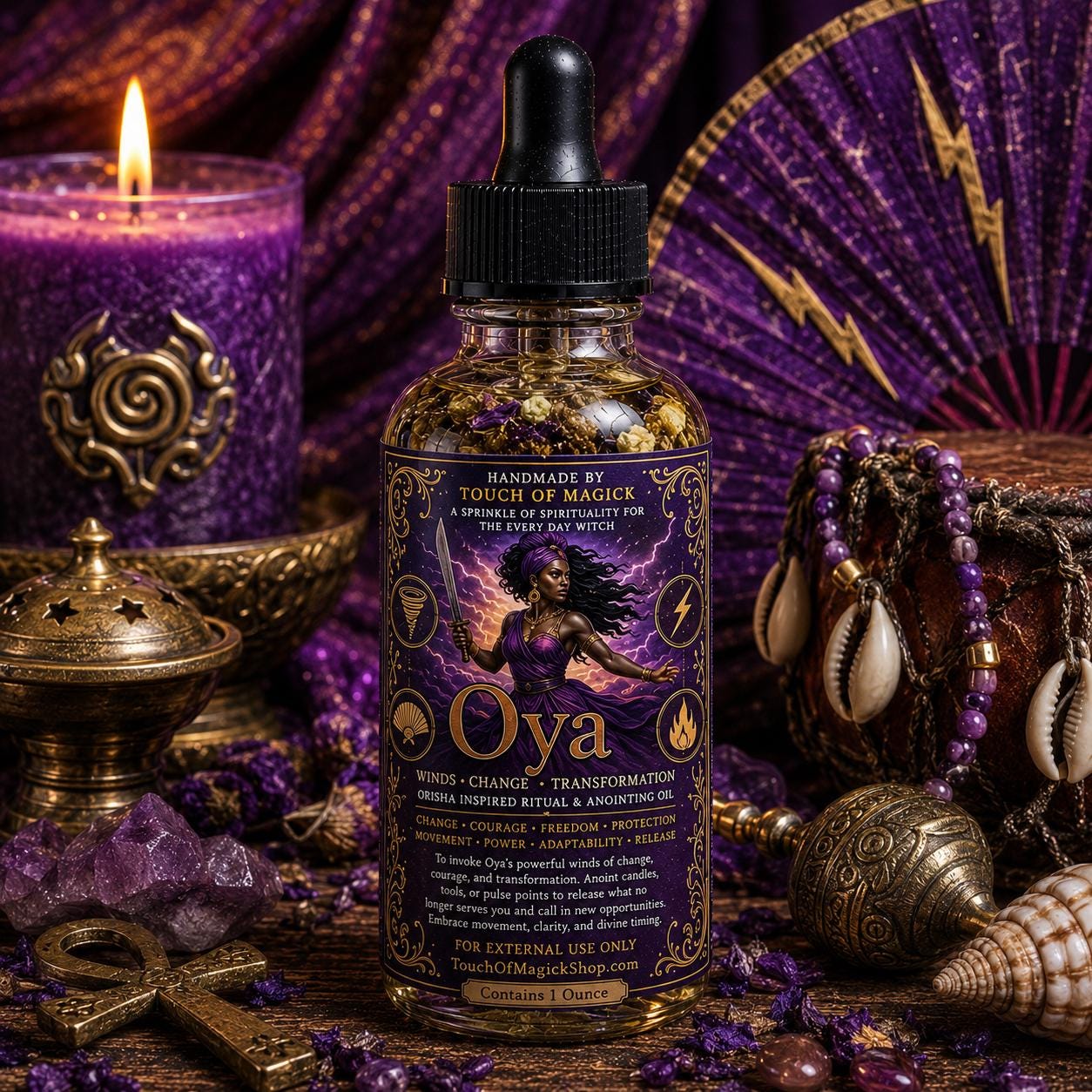 Babalu-Aye | Orisha of Protection & Wellness | Ritual Oil | Made with Traditional Ingredients | Spell and Ritual Supplies | 1 Oz
