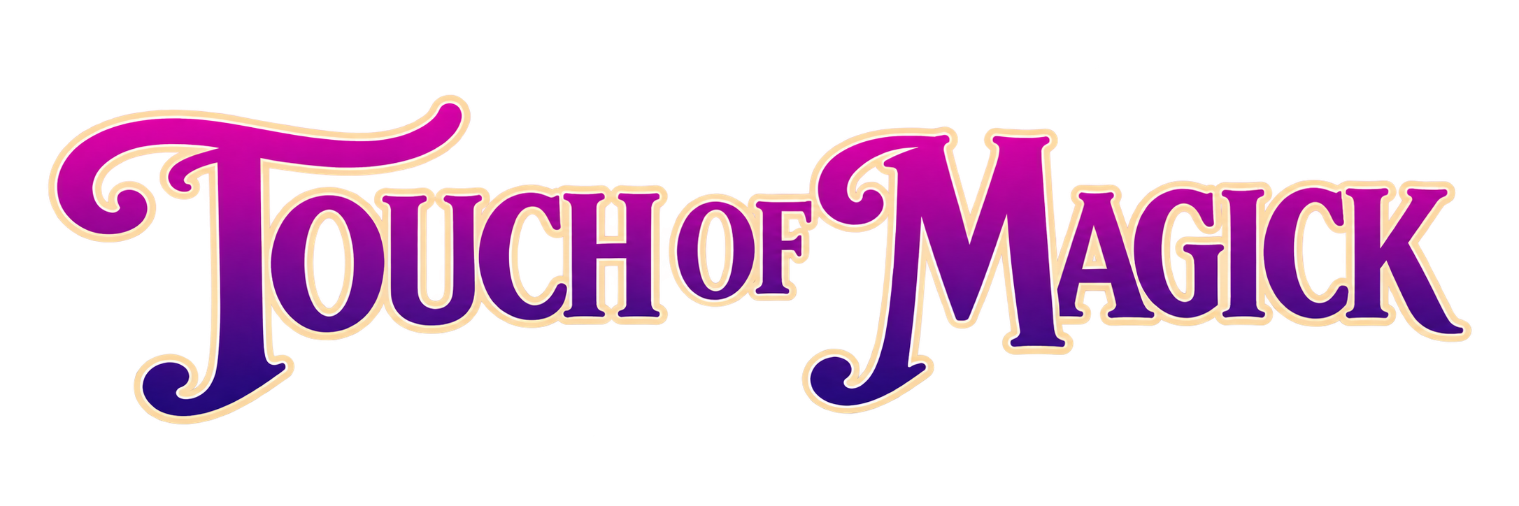 Touch of Magick purple and gold wordmark