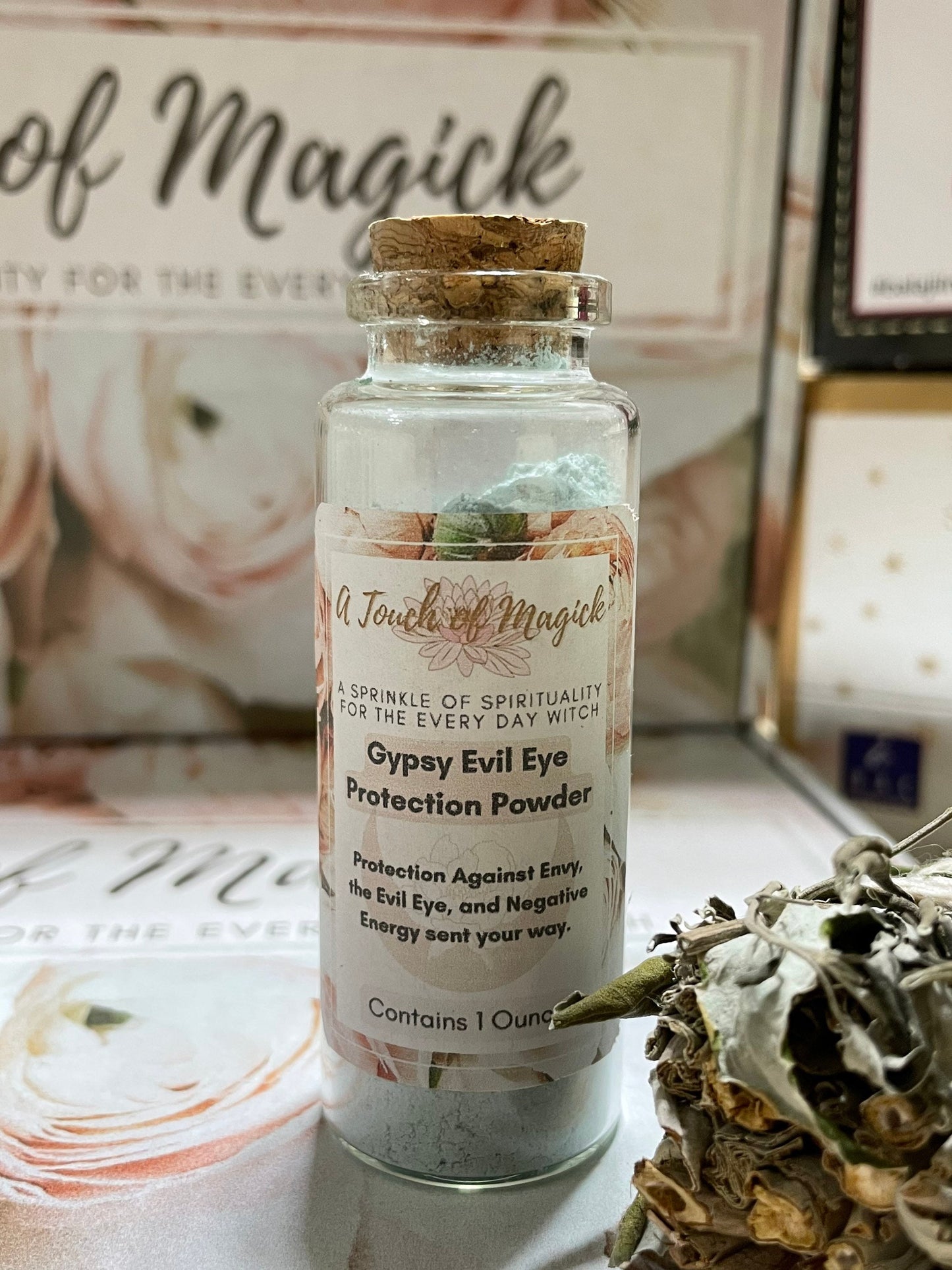 Gypsy Evil Eye Protection Powder - 1 Ounce against Envy, Malocchio, Witchcraft, Traditional Recipe with POWERFUL Herbs, Roots, Powders