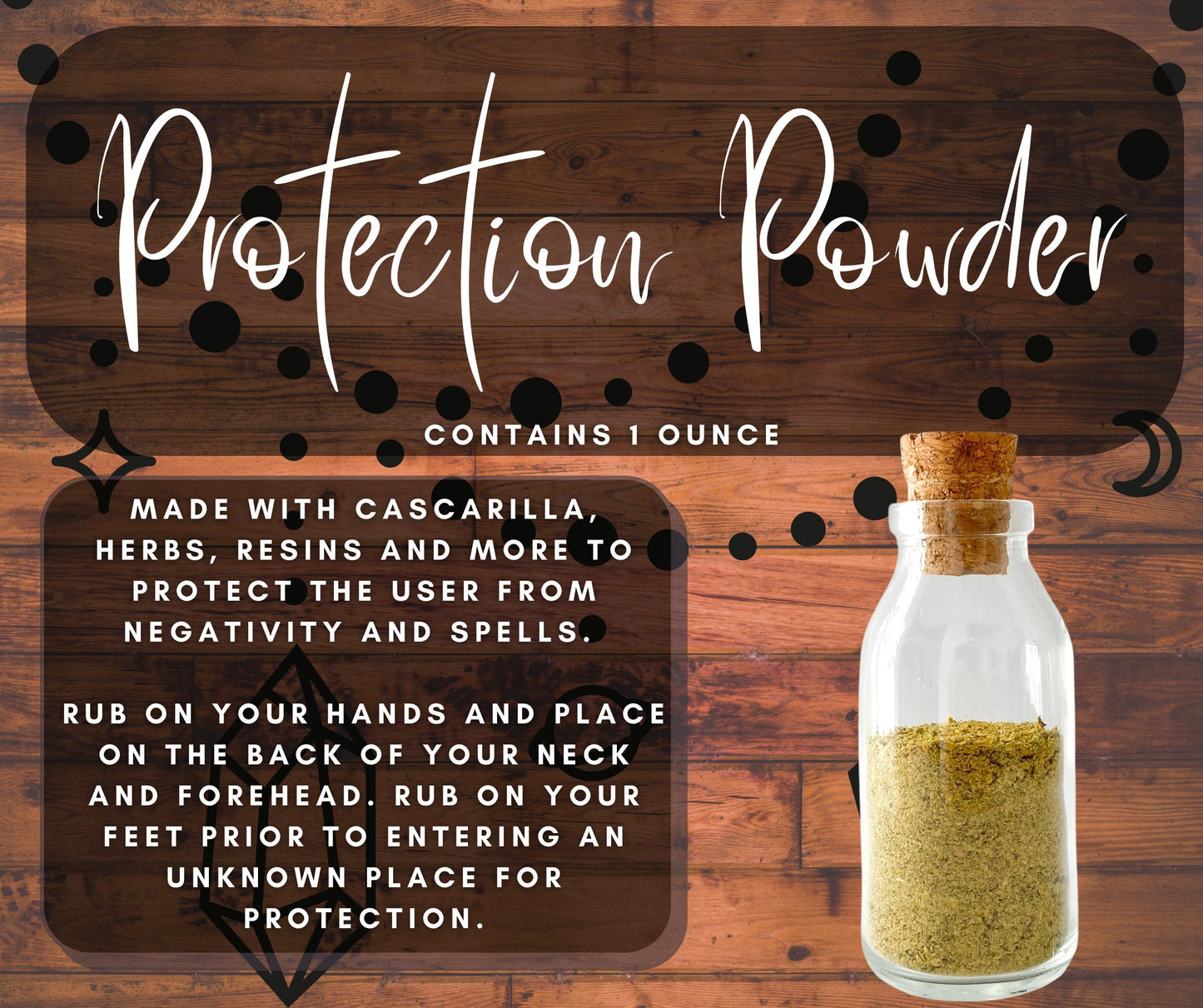 Gypsy Protection Powder - 1 Ounce to Block Negative Energy, Spiritual Protection, Blocking Powder, Evil Spirits -  Energy Vampires, POWERFUL