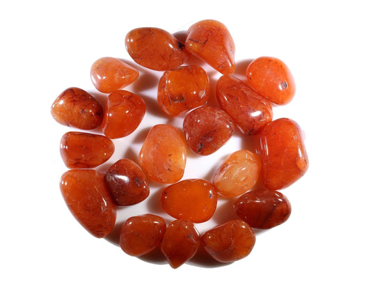 Carnelian Tumbled Stone - Banishes Emotional Negativity - Brings Positive Energy - Root Chakra Crystal - Helps overcome Depression and Fears