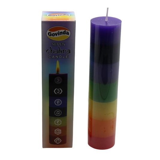Seven Chakra Pillar Candle - To Promote Healing, Peace, & Self-Growth