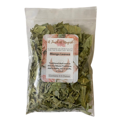 Mango Leaves Dried Herb - Powerful Herb used to Remove Negative Energy - Contains 0.5 Ounces - Santeria - Hoodoo - Voodoo