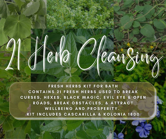 21 Fresh Herbs Mix to Break Curses, Hexes, Black Magic & Evil Eye and Open Roads to Attract Prosperity, Wealth and Wellbeing - POWERFUL MIX