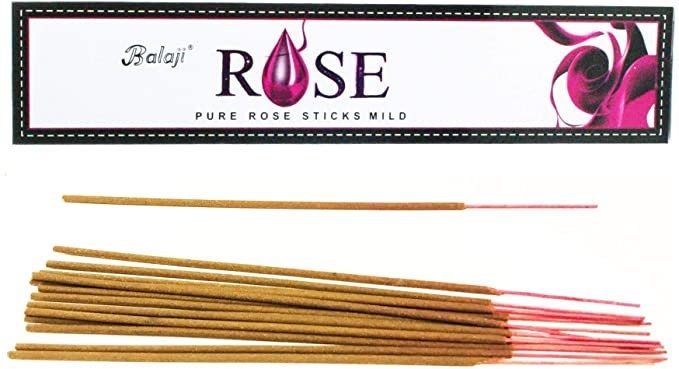 Rose Incense Balaji 15 G - Creates Mood of Serenity - Brings Tranquility & Relaxation - Offering Incense - Meditation - Floral Aromatic