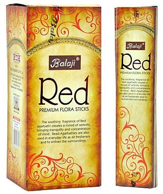 Red Incense Balaji 15 G - Creates Mood of Serenity - Brings Tranquility & Relaxation - Offering Incense - Meditation - Floral Aromatic