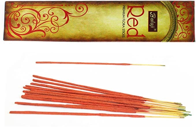 Red Incense Balaji 15 G - Creates Mood of Serenity - Brings Tranquility & Relaxation - Offering Incense - Meditation - Floral Aromatic