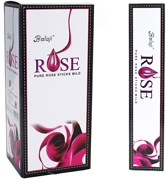 Rose Incense Balaji 15 G - Creates Mood of Serenity - Brings Tranquility & Relaxation - Offering Incense - Meditation - Floral Aromatic