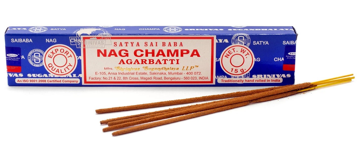 Nag Champa Incense - 15 G - ORIGINAL - Fantastic Aroma - Inspires Peace & Calm - Herbal Hand Rolled Incense - Offering Meditation