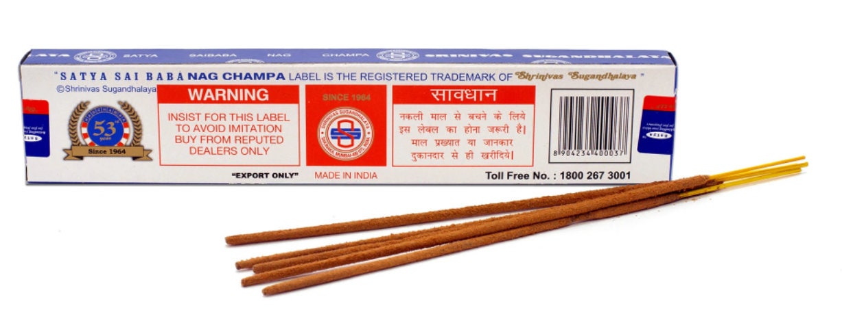 Nag Champa Incense - 15 G - ORIGINAL - Fantastic Aroma - Inspires Peace & Calm - Herbal Hand Rolled Incense - Offering Meditation