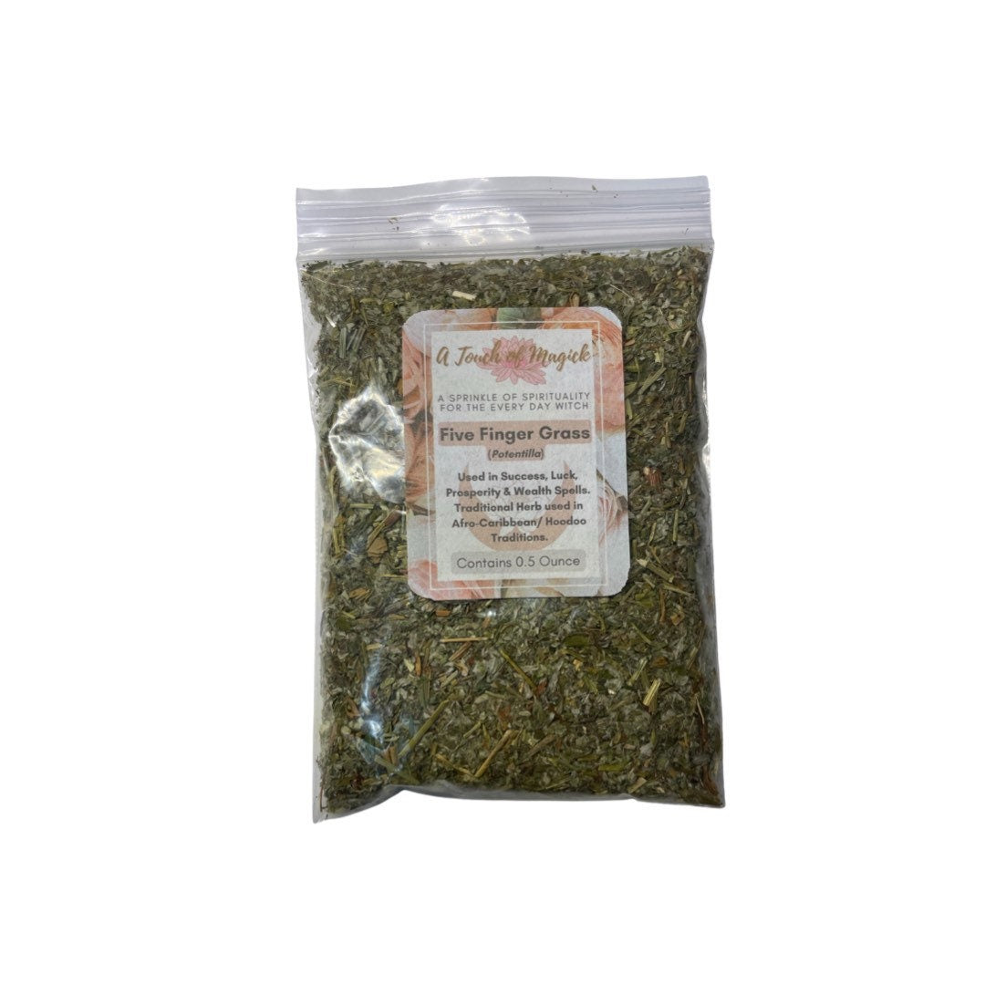 Five Finger Grass | Cinquefoil | Potentilla | Used for Success, Prosperity & Wealth Spells | Wicca | Pagan Hoodoo | 0.25 or 0.5 Oz