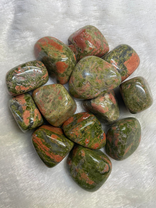 Unakite | 1 Large Tumbled Stone | Approx 0.75” to 1” | Spiritual Crystal | Heart Chakra | Used for Balancing Emotions & Spirituality