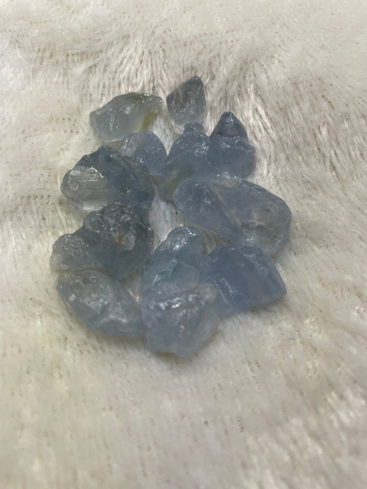 Celestite | 3 Unworked Stones | Approx 0.5” to 1” | Spiritual Crystal | Throat Chakra | Used for Communicating with Guides & Angels